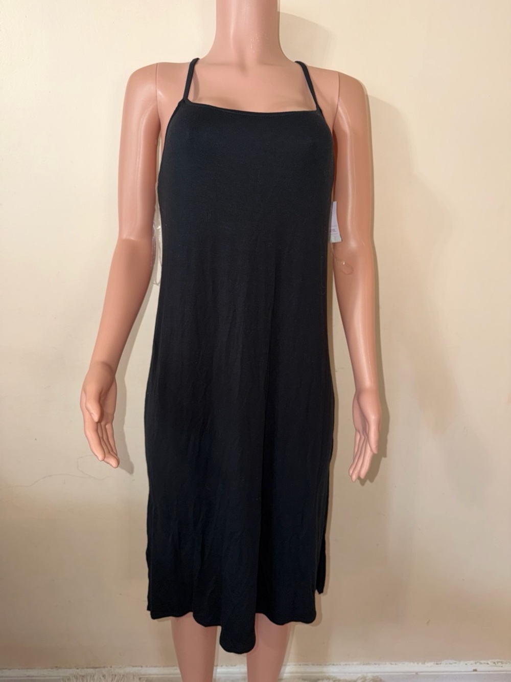 Auden Black Slip Dress with Thin Straps